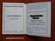 Legitymacja Srebrna Odznaka Za Zasługi w Ochronie Porządku Publicznego